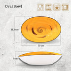 Wilmax Ovale Schale 30 cm Gelb aus Porzellan