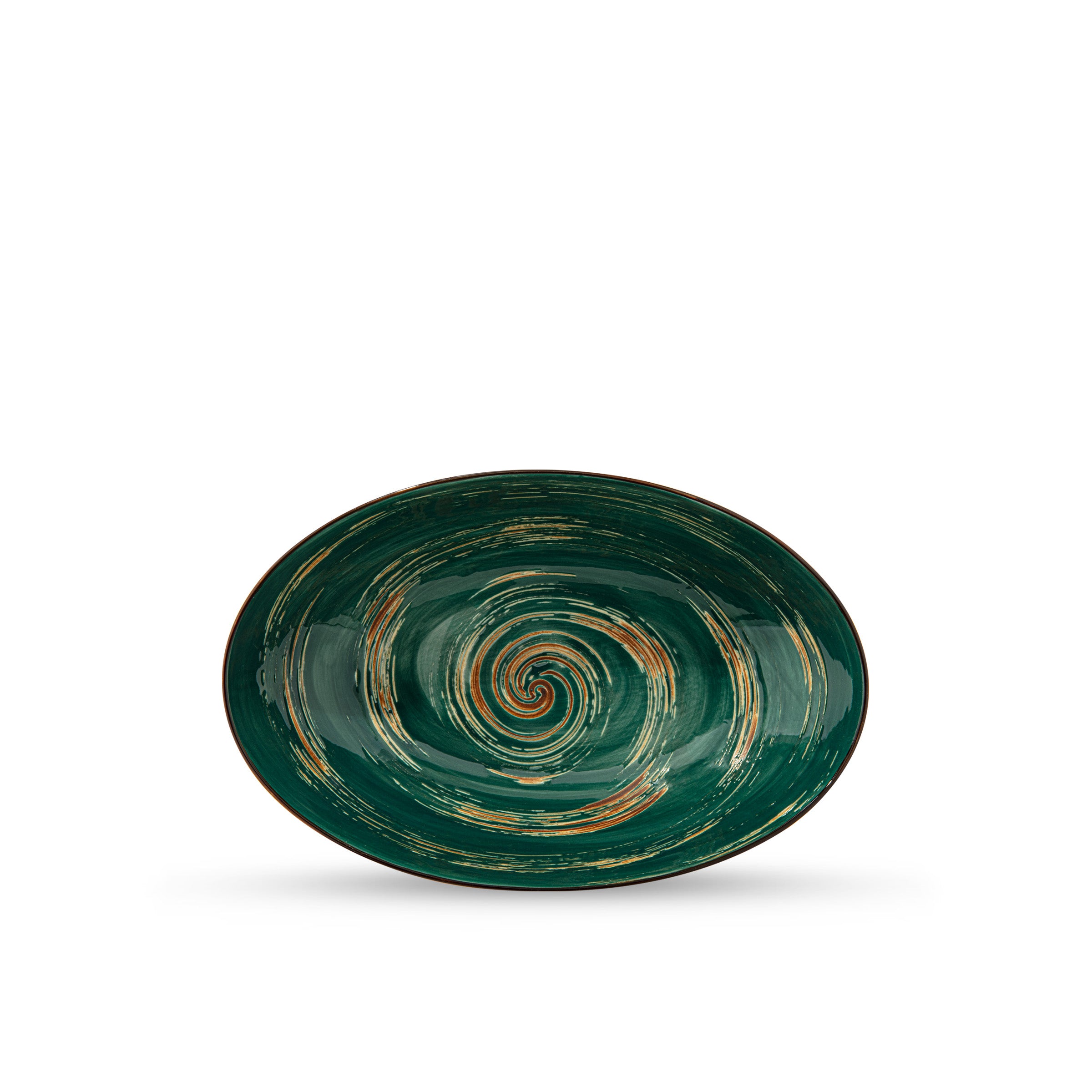Wilmax Oval Salatschale 25 x 16,5 x 6 cm Porzellan grün – WL-669540/A