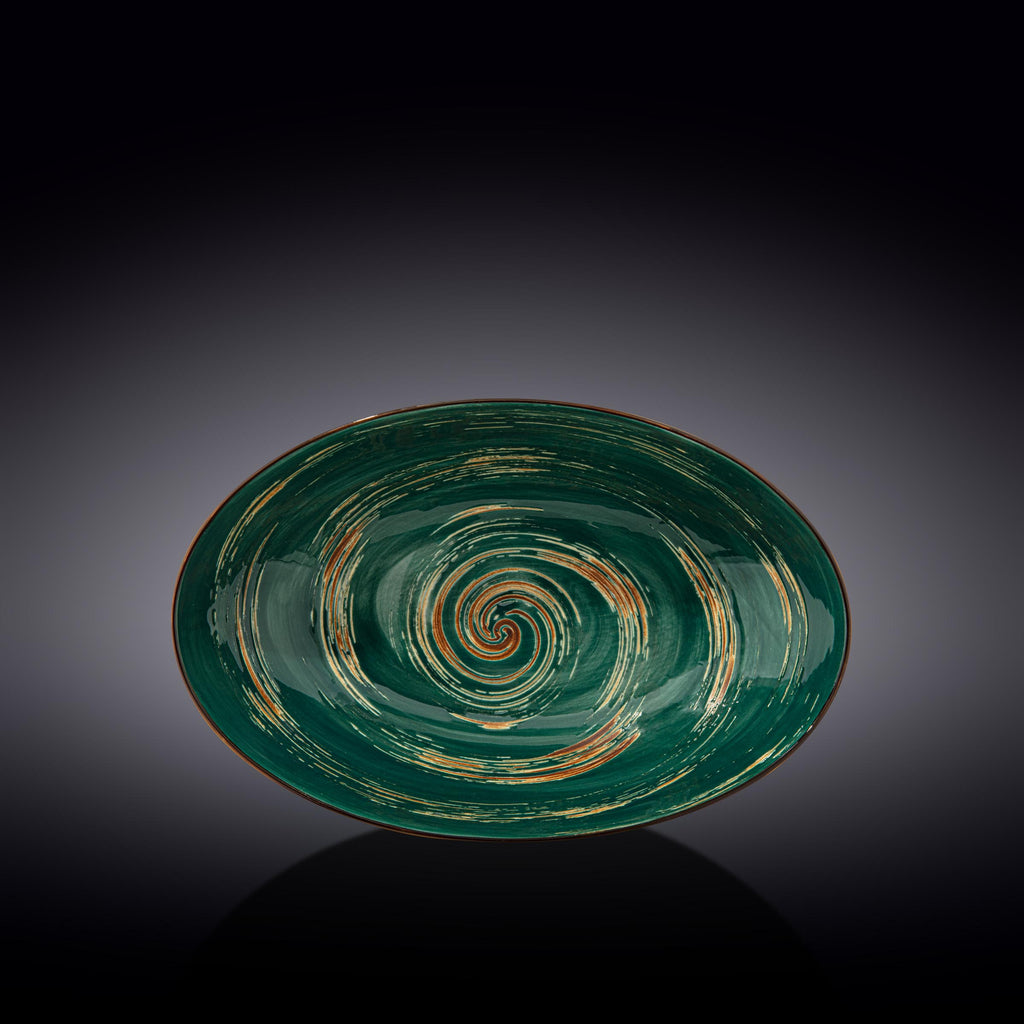 Wilmax Ovale Schale 30 × 19,5 cm Grün aus Porzellan