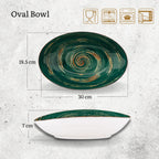 Wilmax Ovale Schale 30 × 19,5 cm Grün aus Porzellan