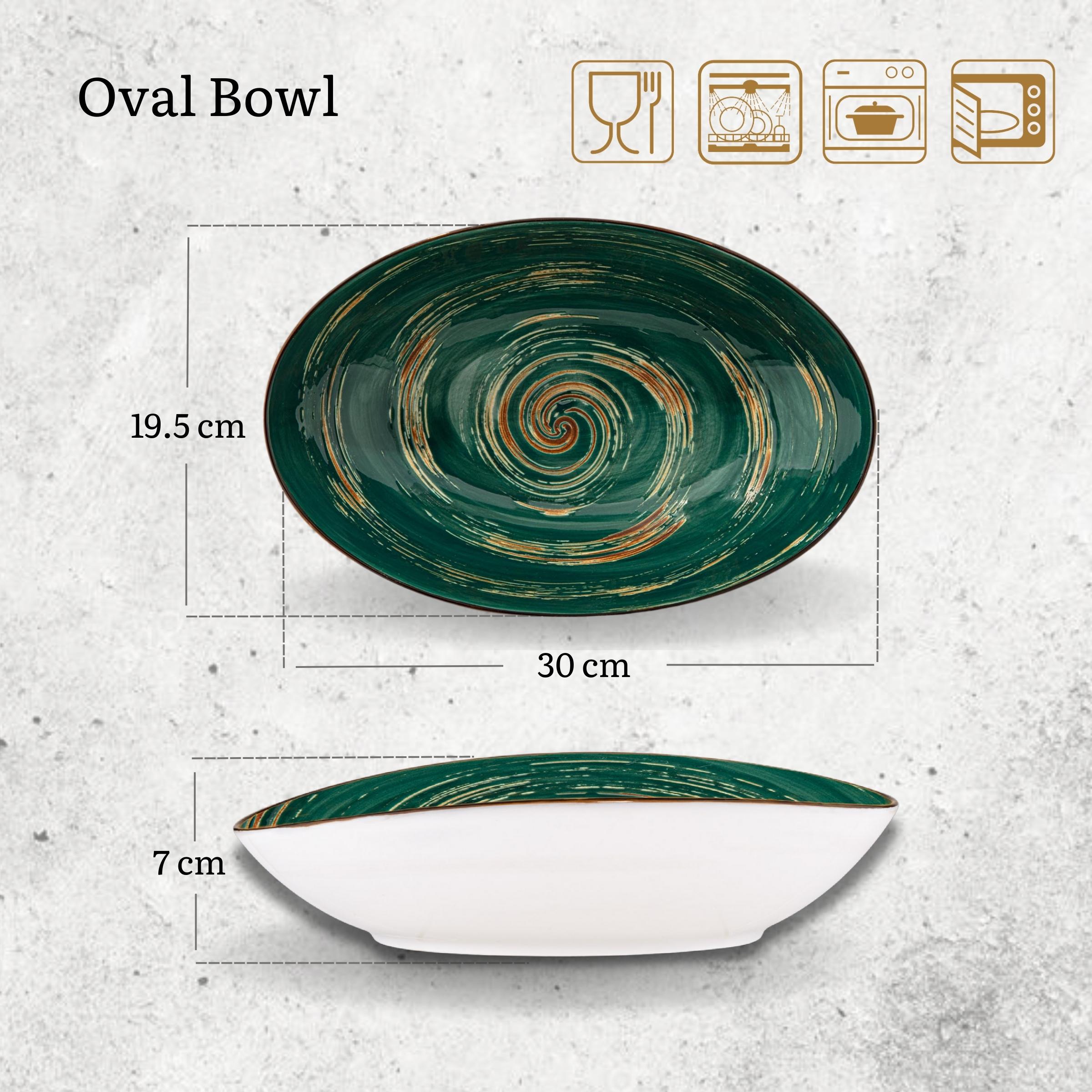 Wilmax Ovale Schale 30 × 19,5 cm Grün aus Porzellan
