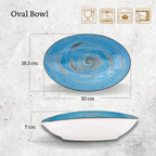 Wilmax Ovale Schale 25 cm Blau aus Porzellan