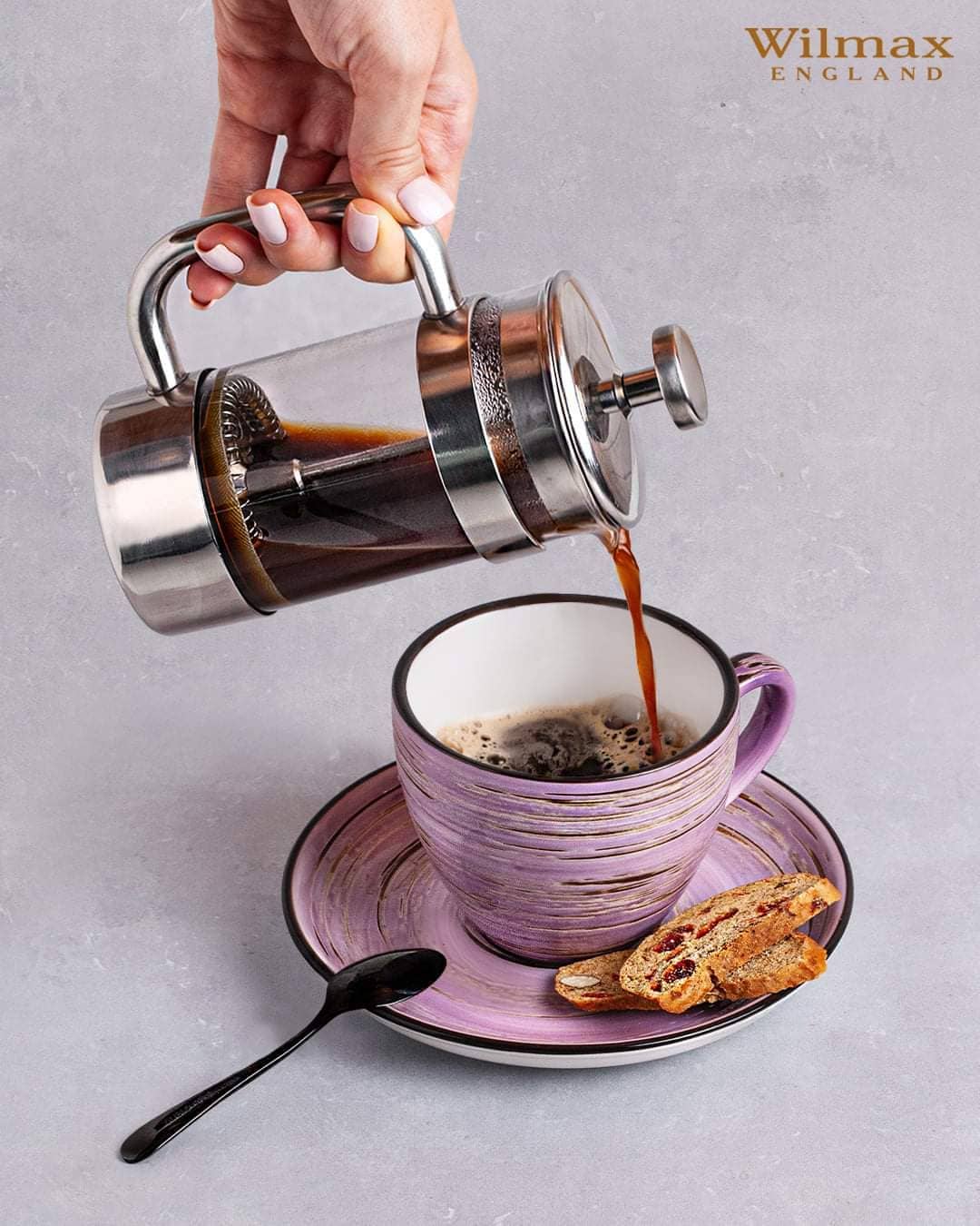 Wilmax Porzellan Untertasse, 15 cm, Spiral Lavender Kollektion, WL-669736/B