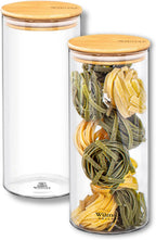 Wilmax Vorratsglas 1500 ml mit Bambusdeckel 2er-Set Transparent
