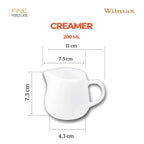 Wilmax Milch- und Sahnegießer 200 ml Weiß aus Porzellan