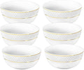 Wilmax Schale 1300 ml 18 cm 6er-Set Weiß mit Goldrand aus Porzellan