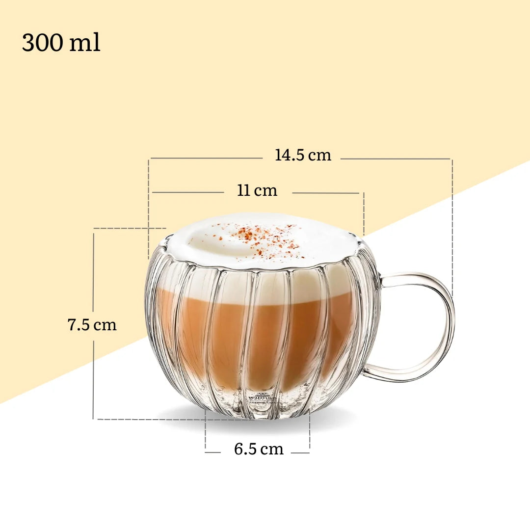 Wilmax Doppelwandiger Thermobecher 300 ml Transparent aus Glas