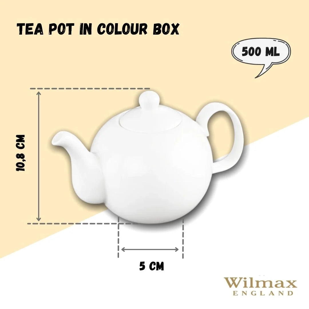 Wilmax Kaffee- und Teekanne mit integriertem Ausgusssieb 500 ml Weiß aus Porzellan
