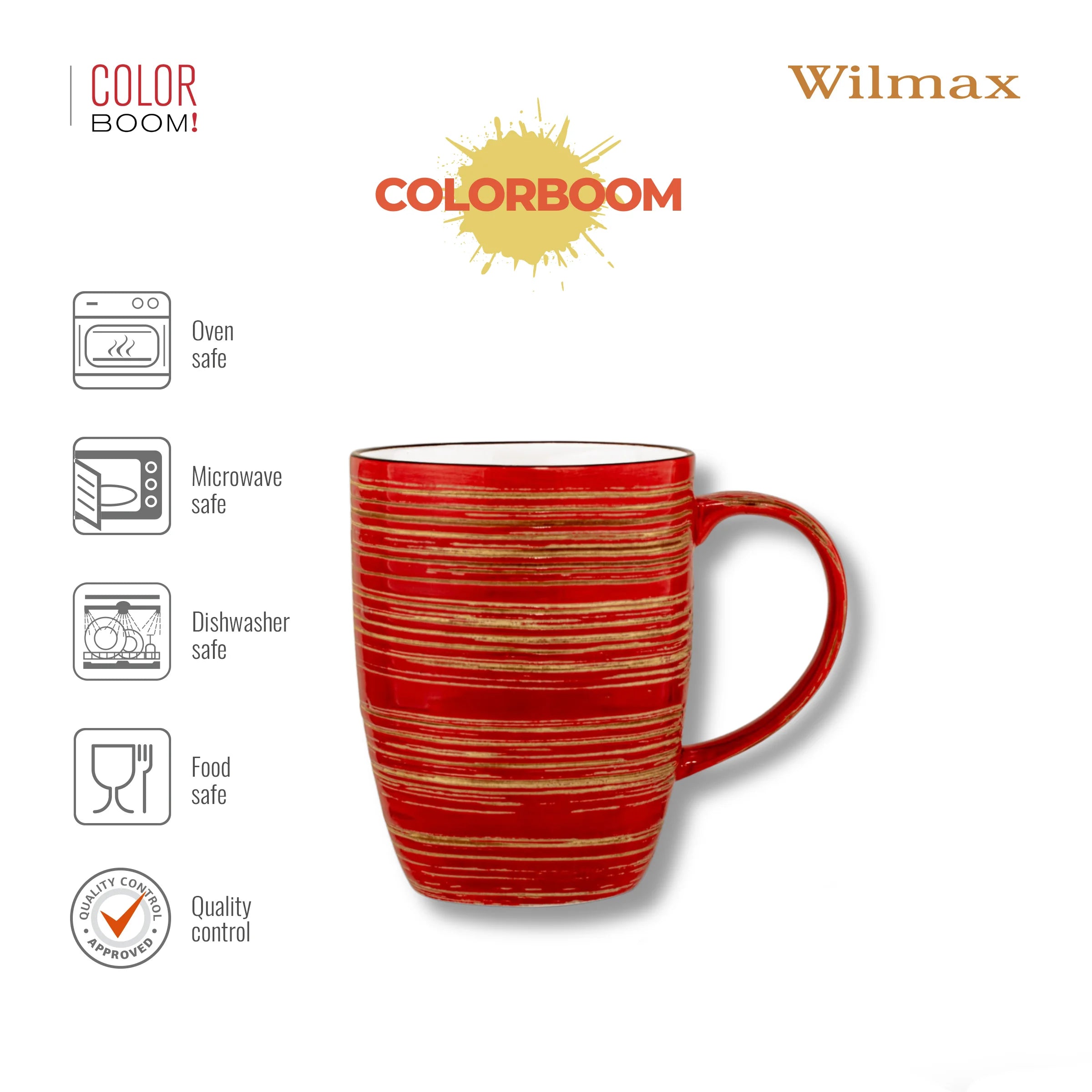Wilmax Becher 460 ml Rot aus Porzellan