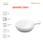Wilmax Auflaufform mit Griff 450 ml Weiß aus Porzellan