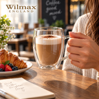 Wilmax Doppelwandiger Glasbecher 300 ml 2er-Set Transparent