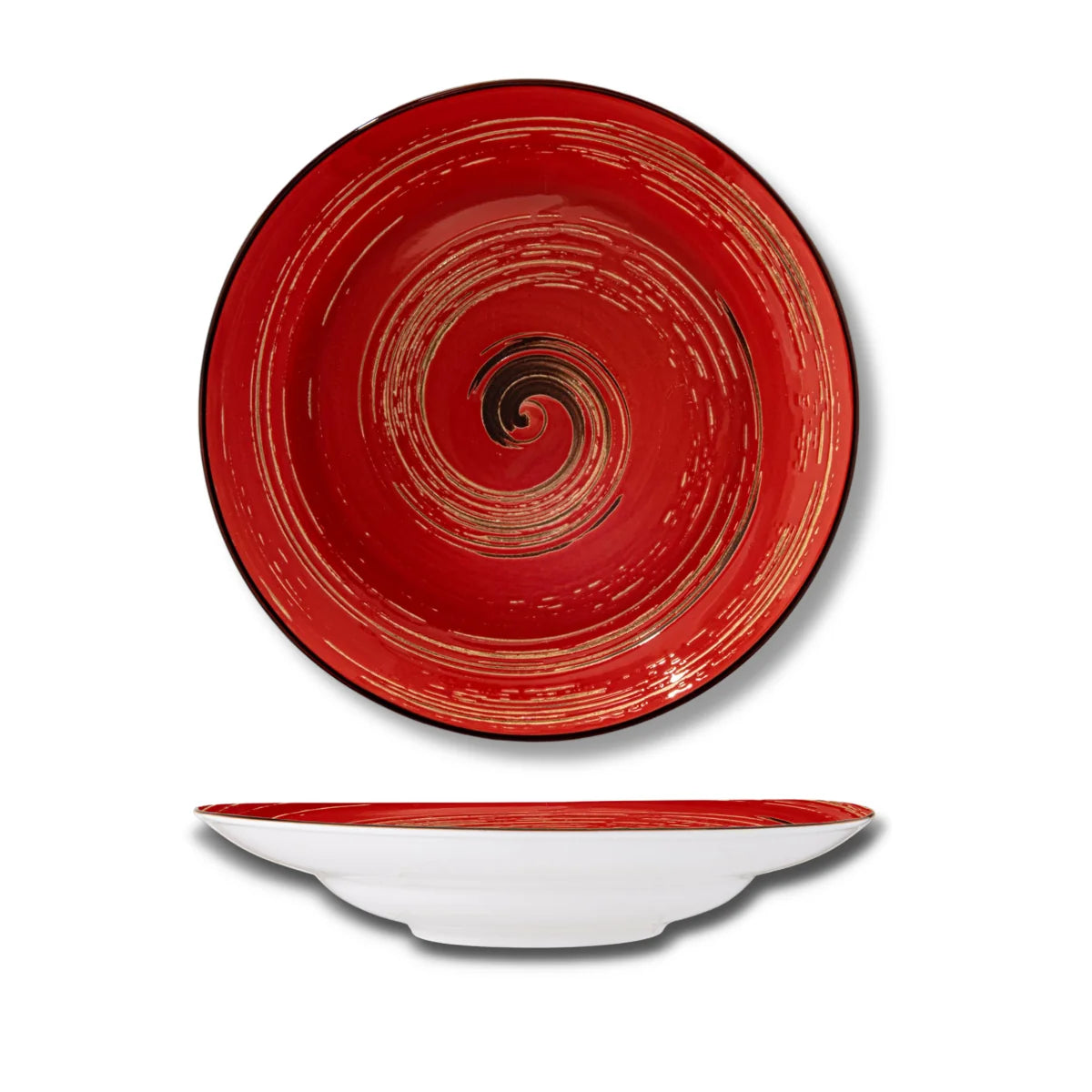 Wilmax Tiefer Teller 25,5 cm 350 ml Rot aus Porzellan