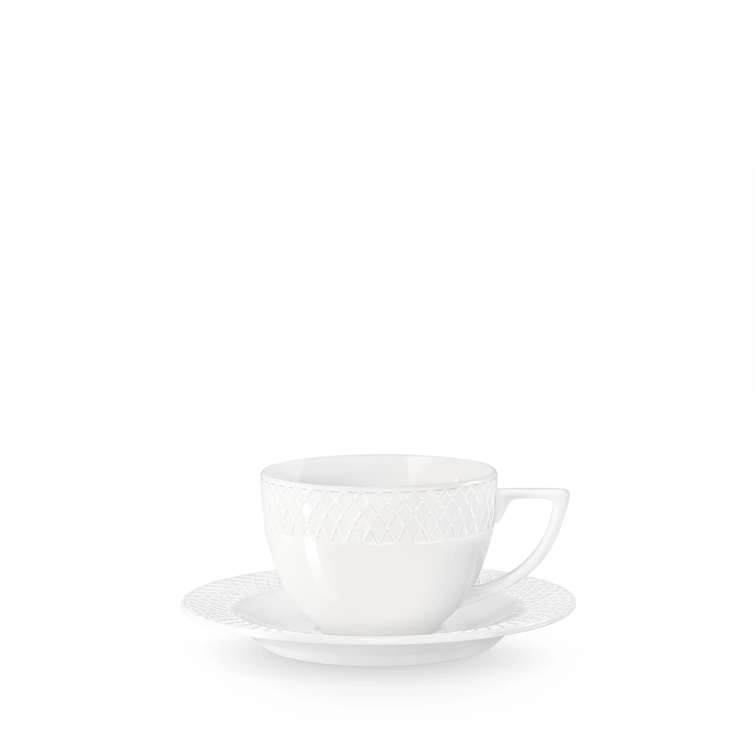 Wilmax Tasse mit Untertasse 240 ml Weiß aus Porzellan