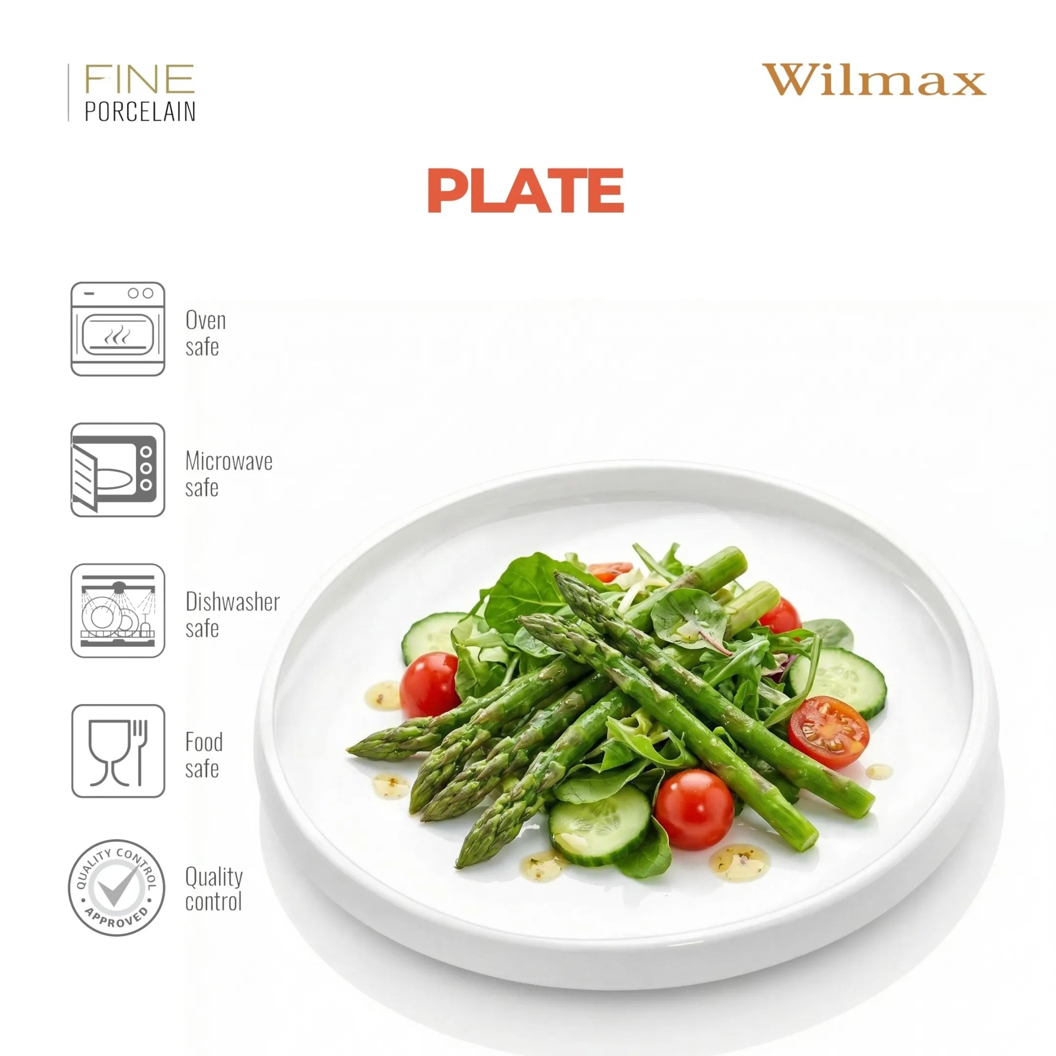 Wilmax Tiefe Servierplatte  25,5 cm Weiß aus Porzellan