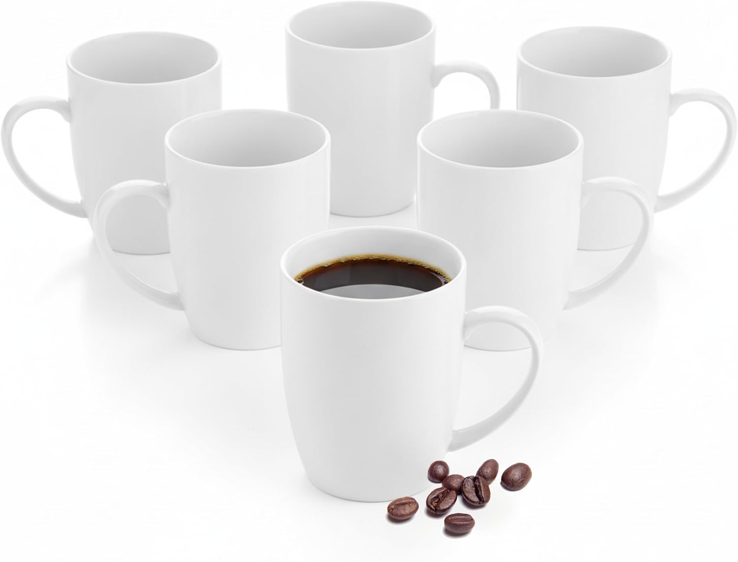 Wilmax Tasse 460 ml 6er-Set Weiß aus Porzellan