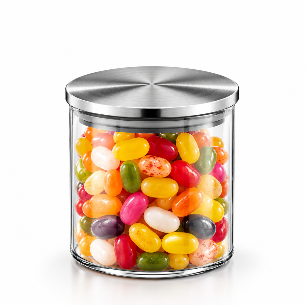 Wilmax Vorratsglas 600 ml mit Edelstahldeckel Transparent