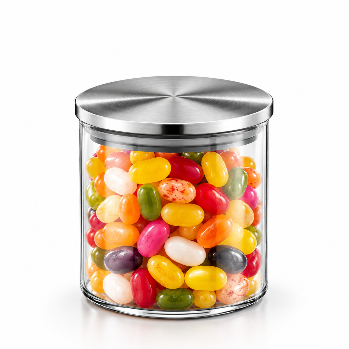 Wilmax Vorratsglas 600 ml mit Edelstahldeckel Transparent