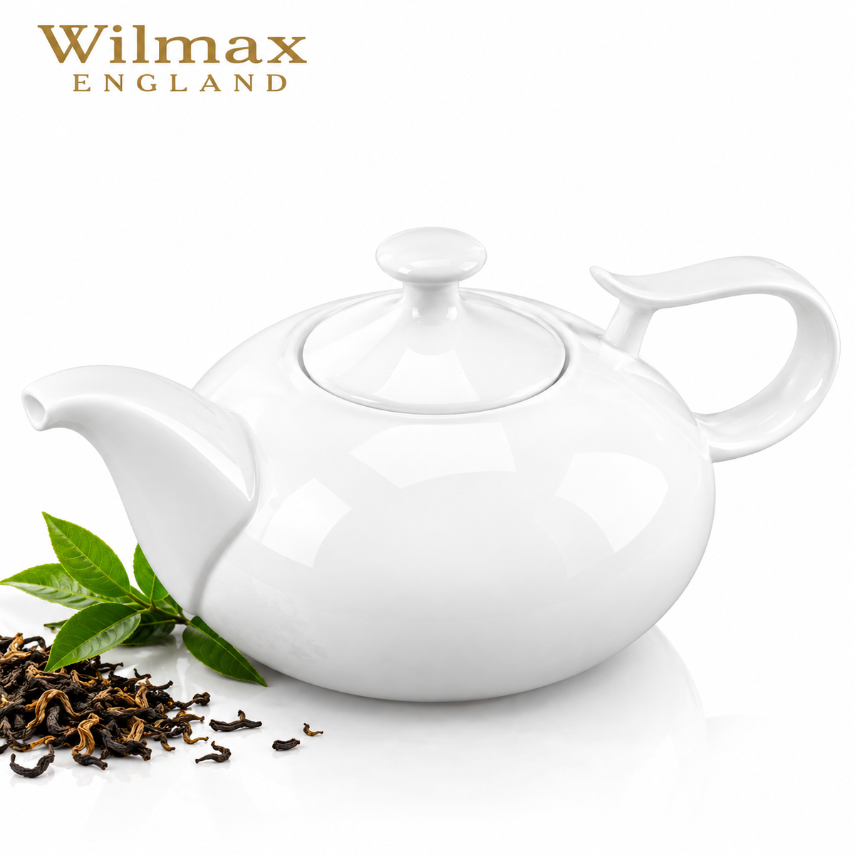 Wilmax Kaffee- und Teekanne mit integriertem Ausgusssieb 450 ml Weiß aus Porzellan
