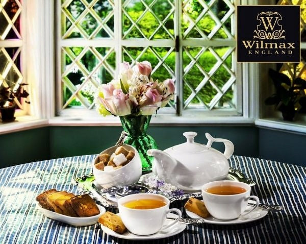 Wilmax Kaffee- und Teekanne mit integriertem Ausgusssieb 1150 ml Weiß aus Porzellan