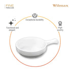 Wilmax Auflaufform mit Griff 450 ml Weiß aus Porzellan