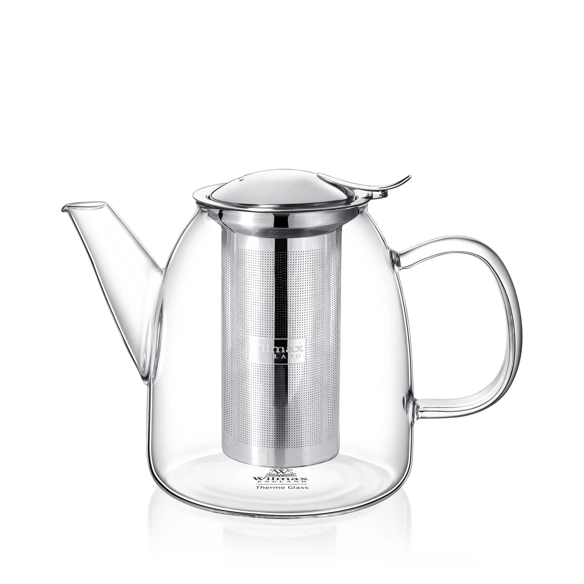 Wilmax Teekanne 1450 ml mit Edelstahlfilter Transparent aus Thermoglas