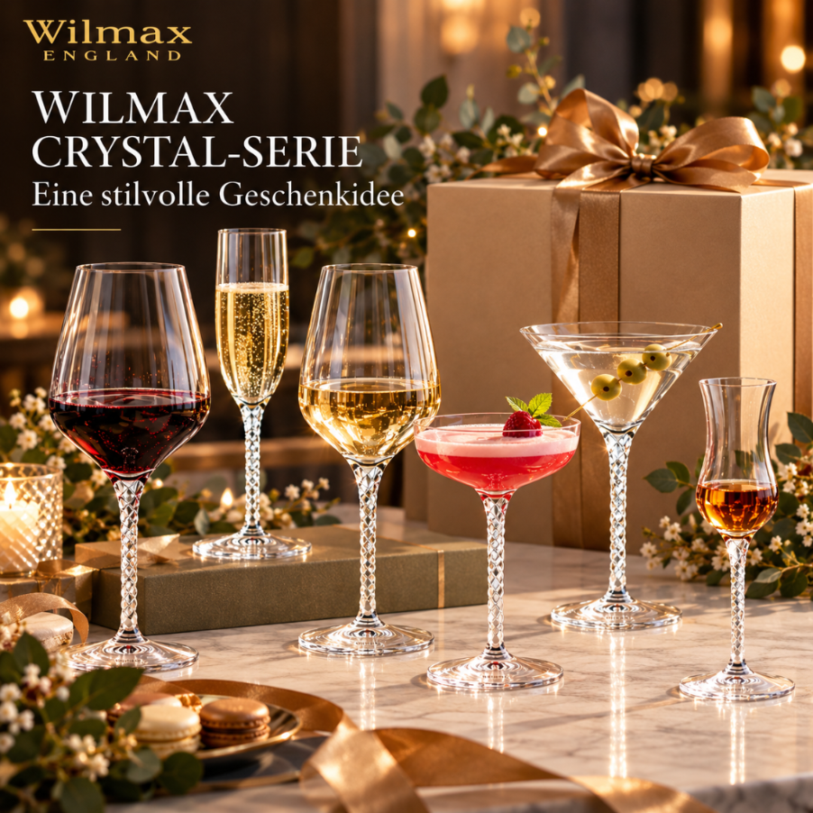 Wilmax Champagnerflöte 300 ml 2er-Set Transparent aus Wilmax Crystalline-Serie