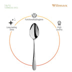 Wilmax Dessertlöffel 19 cm 6er-Set Silber aus Edelstahl