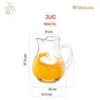 Wilmax Krug 1000 ml Transparent aus Wilmax Crystalline-Serie