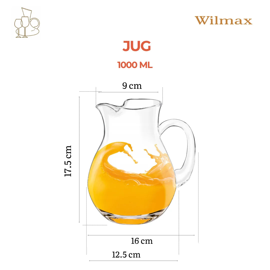 Wilmax Krug 1000 ml Transparent aus Wilmax Crystalline-Serie