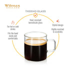 Wilmax Glastasse 100 ml 6er-Set Transparent aus Borosilikatglas
