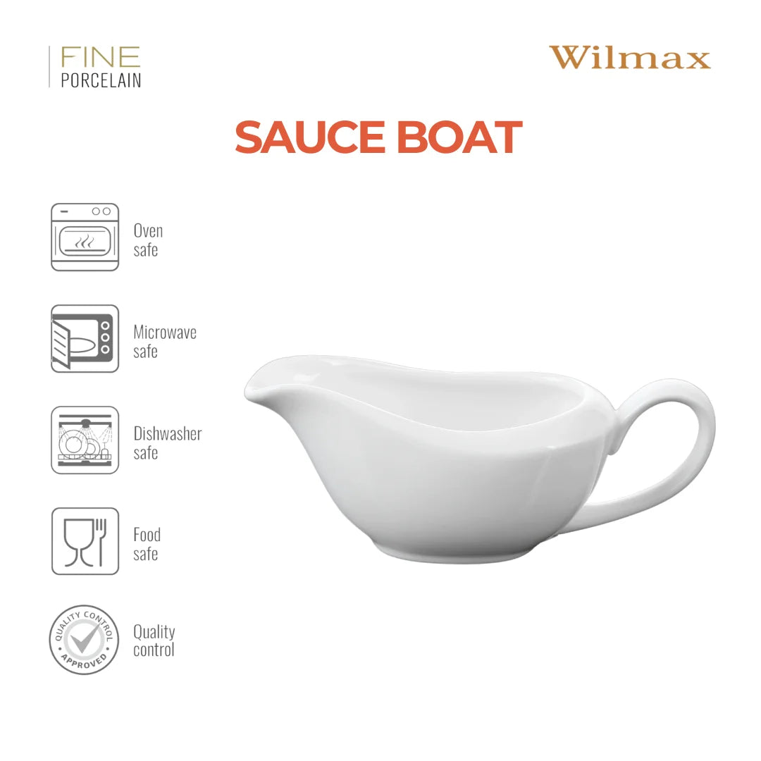Wilmax Sauciere 100 ml Weiß aus Porzellan