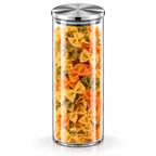 Wilmax Vorratsglas 1600 ml mit Edelstahldeckel Transparent