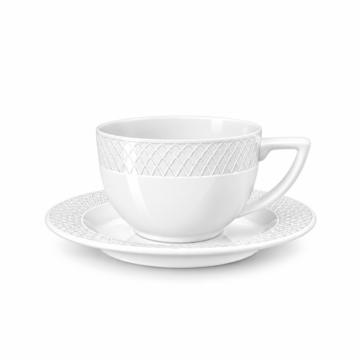 Wilmax Cappuccinotasse mit Untertasse 170 ml Weiß aus Porzellan