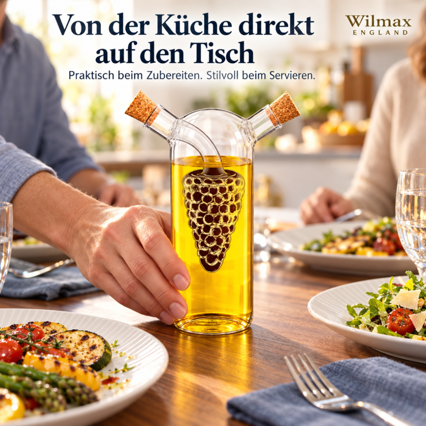 Wilmax Öl- und Essigflasche 250/50 ml Transparent aus Glas