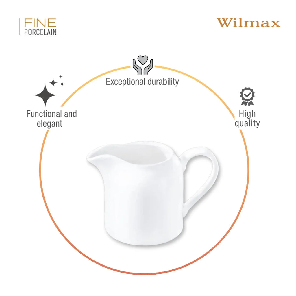 Wilmax Milchkanne 250 ml Weiß aus Porzellan