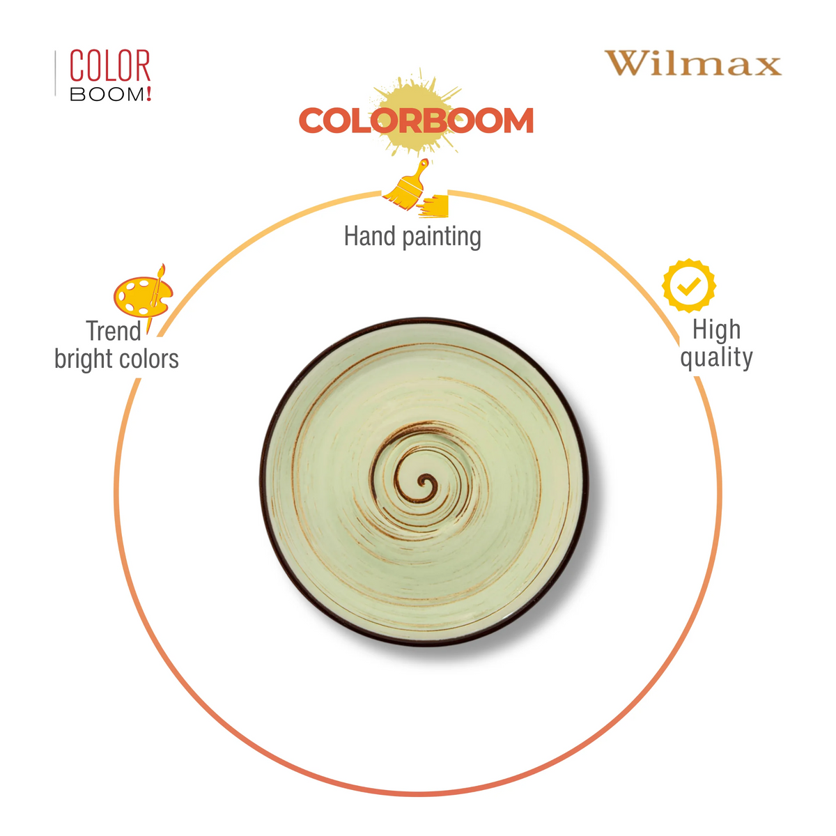 Wilmax Untertasse 11 cm Pistazie aus Porzellan