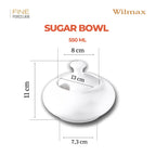 Wilmax Zuckerdose mit Deckel 550 ml Weiß aus Porzellan
