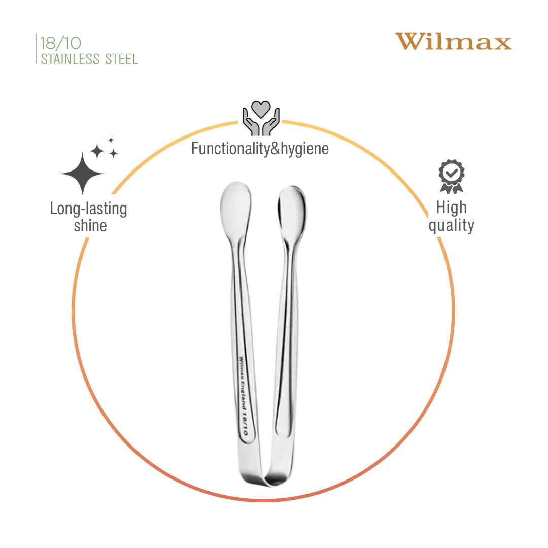Wilmax Zuckerzange 10,5 cm Silber aus Edelstahl