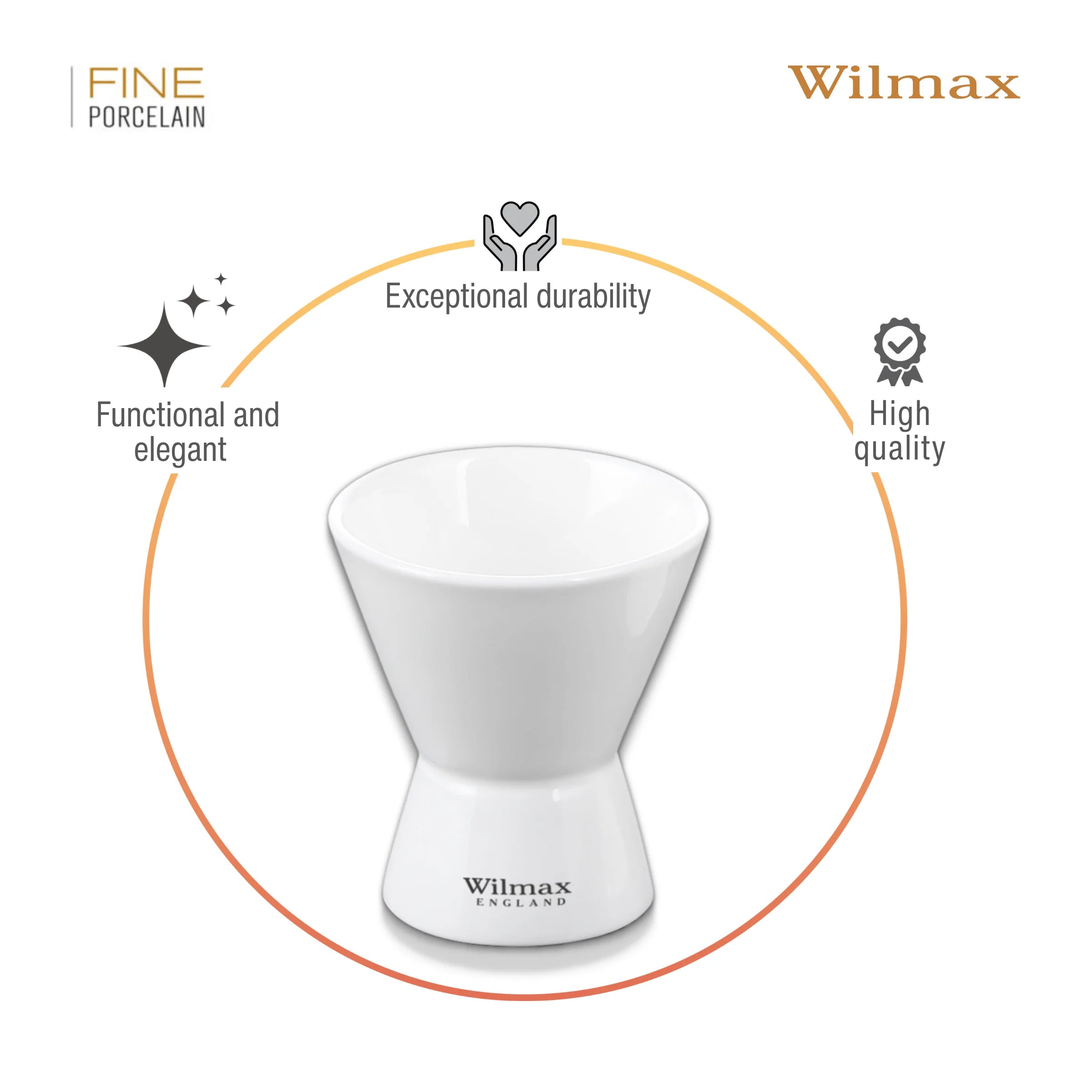 Wilmax Eierbecher 4,5 × 5,5 cm Weiß aus Porzellan