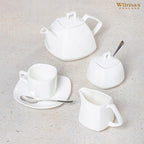 Wilmax Zuckerdose 340 ml und Milchkännchen 300 ml 2-teilig Weiß aus Porzellan