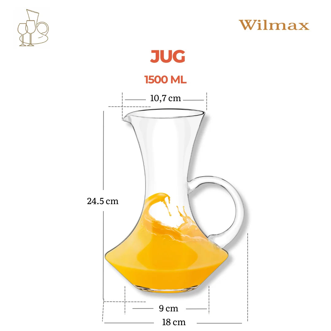 Wilmax Karaffe 1500 ml Transparent aus Wilmax Crystalline-Serie