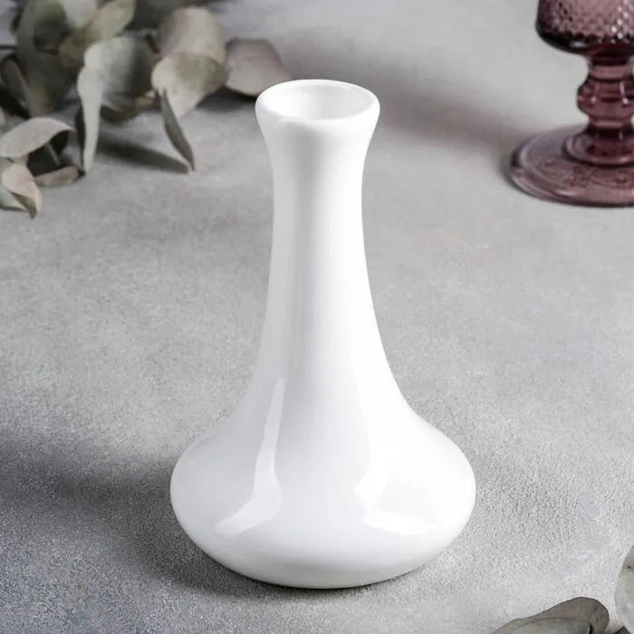 Wilmax Blumenvase Ø 9 cm Höhe 14 cm Weiß aus Porzellan