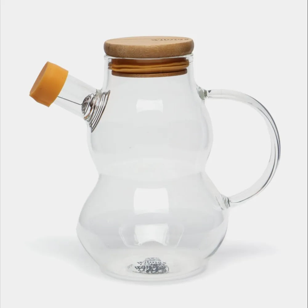 Wilmax Ölflasche 450 ml mit Ausgießer und Filter Transparent aus Glas