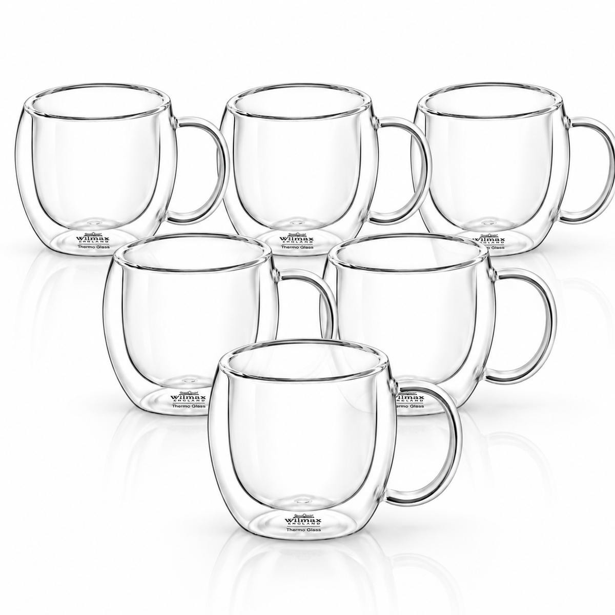 Wilmax Doppelwandige Tasse 500 ml 6er-Set Transparent