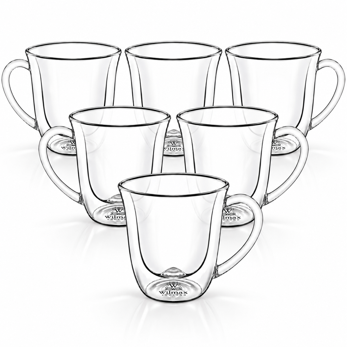 Wilmax Doppelwandiger Becher 300 ml 6er-Set Transparent
