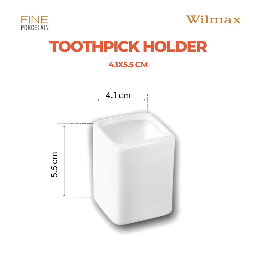 Wilmax Zahnstocherhalter Weiß aus Porzellan