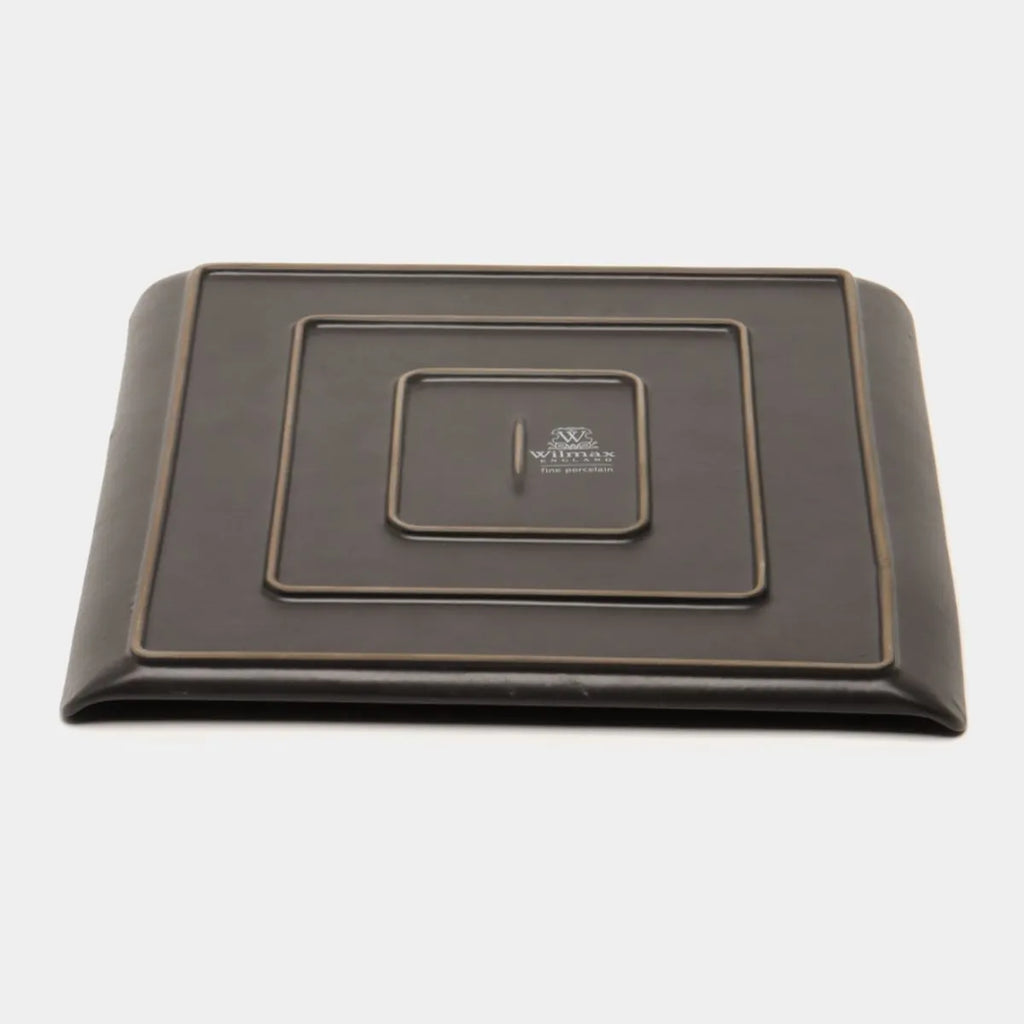 Wilmax Quadratische Servierplatte 27 × 27 cm Schwarz aus Porzellan