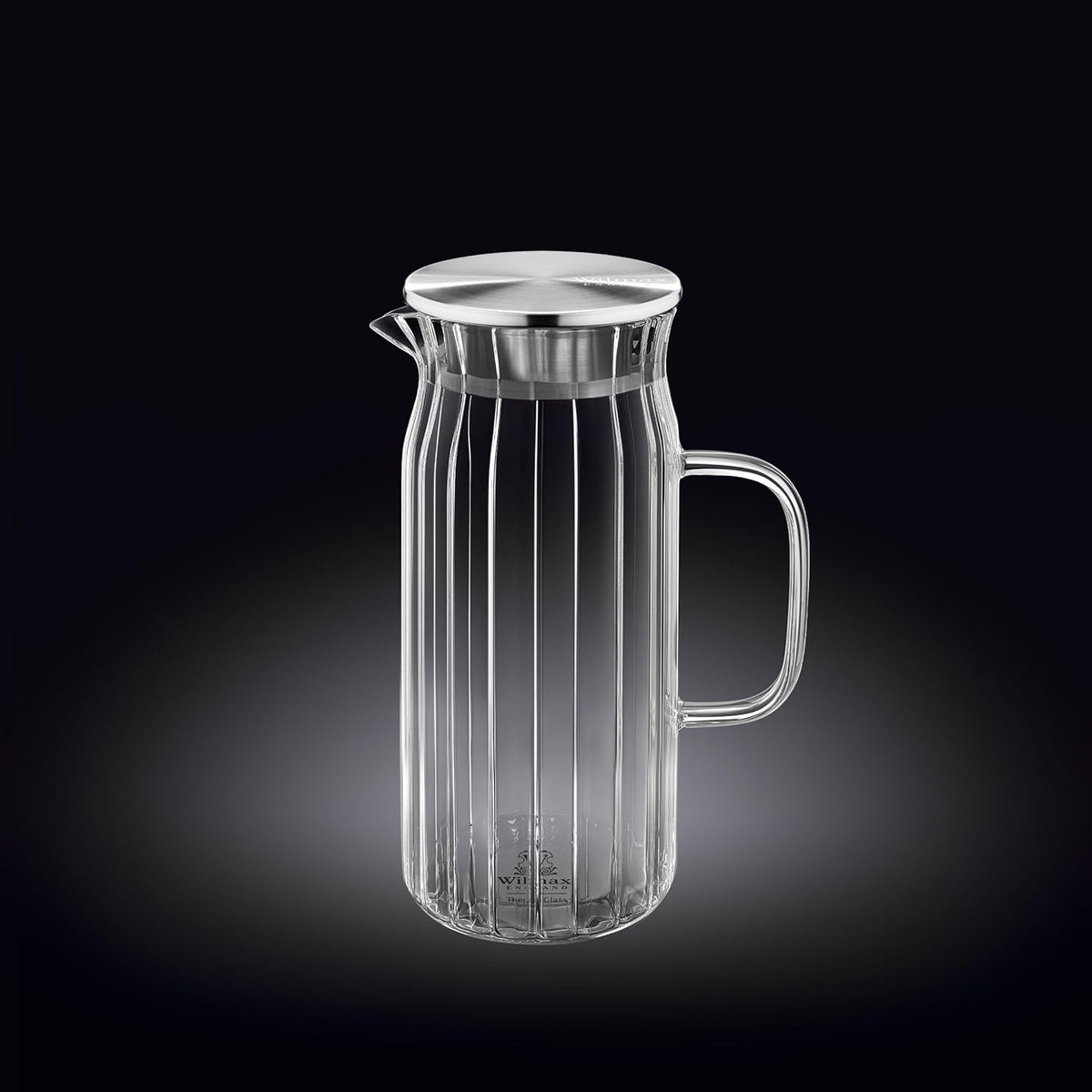 Wilmax Getränkeset 7-teilig mit Krug 1000 ml und 6 geriffelten Gläsern 250 ml