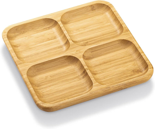 Wilmax Bambus Schale 2 Fächer 22x22 cm Natur WL-771220/A