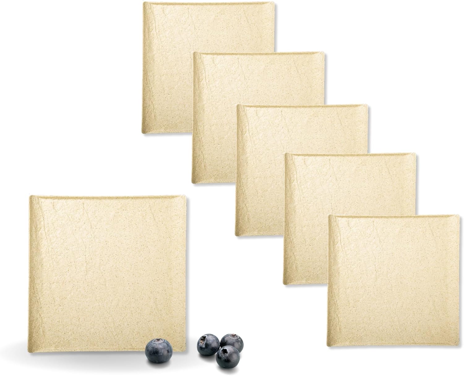 Wilmax Quadratische Platte 13 x 13 cm 6er Set Sandstone WL-661304/A6